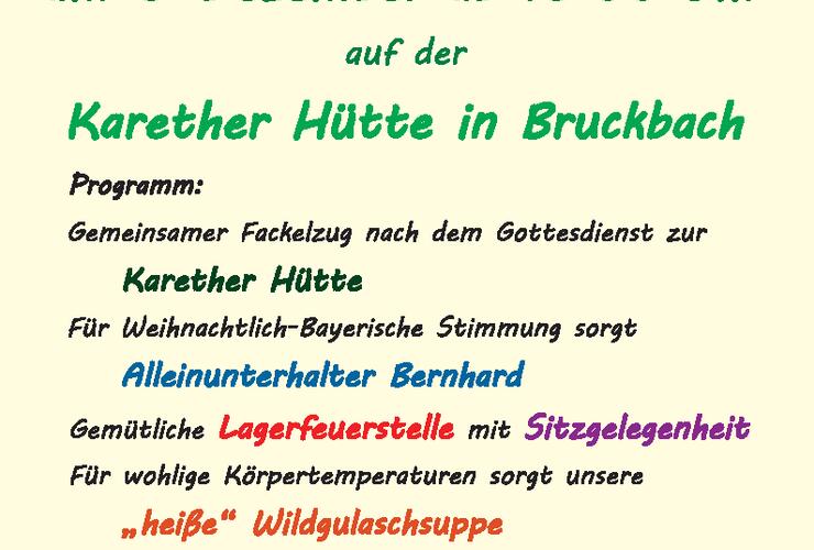 Waldweihnacht an der Karether Hütte - Kriegerverein Bruckbach