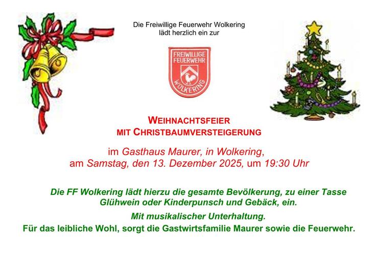 Weihnachtsfeier mit Christbaumversteigerung