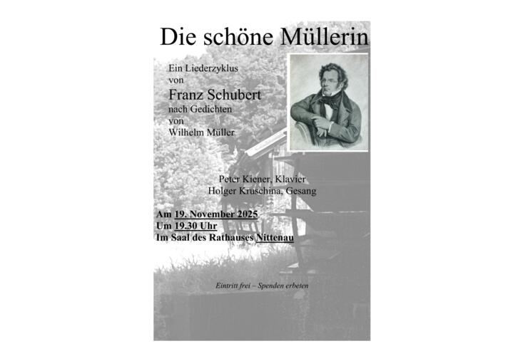Rathauskonzert: Liederzyklus Die schöne Müllerin