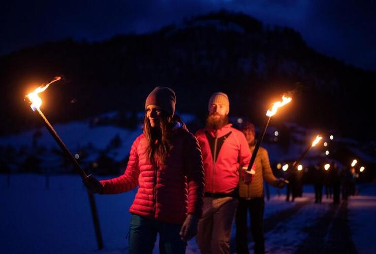 Begleitete Fackelwanderung zum zünftigen Hüttenabend