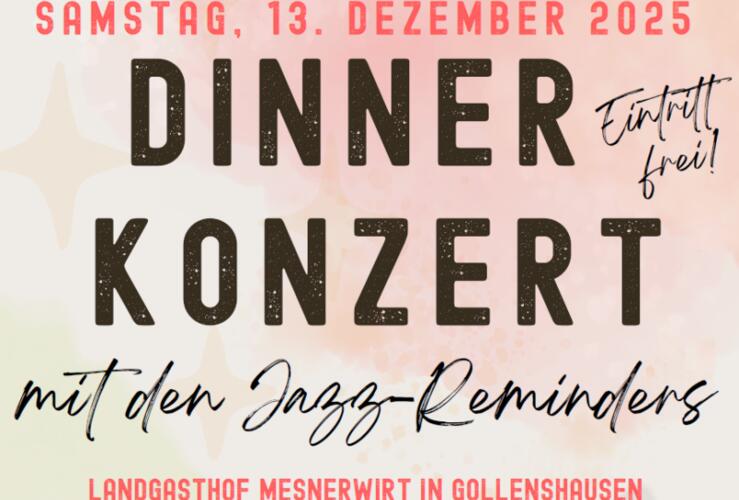 Dinner-Konzert mit den Jazz-Reminders