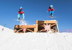 Skilehrer Show am Hotellift mit Apré Ski