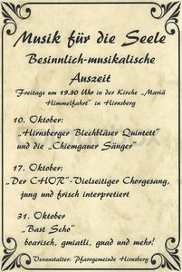 Musik für die Seele - Besinnlich-musikalische Auszeit "Bast Scho" Musik für die Seele - Besinnlich-musikalische Auszeit "Bast Scho"