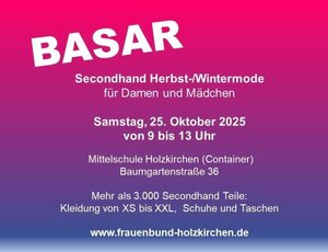 Basar für Herbst- und Winterkleidung für Damen und Mädchen