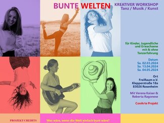 Workshopsreihe: "Bunte Welten"(ConArte Projekt) Kurs 1) Kinder (3-6 Jahre)***
