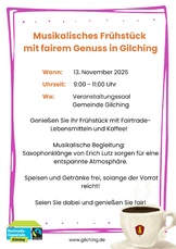 Musikalisches Frühstück mit fairem Genuss in Gilching