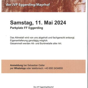 Alteisensammlung der JVP Eggerding/Mayrhof