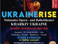 Ukraine Rise Benefizkonzert: Chor und Orchester der Nationaloper von Kharkiv, Rockensemble PC Nackt & KHOR, Bogdana Pivnenko (Violine) u. a.