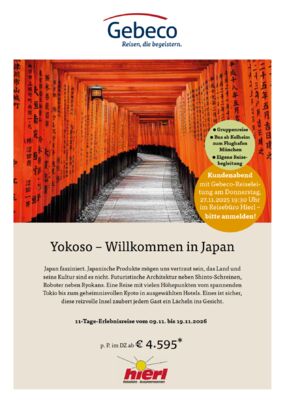 Japan 2026 - Kundenabend mit Gebeco-Reiseleiter
