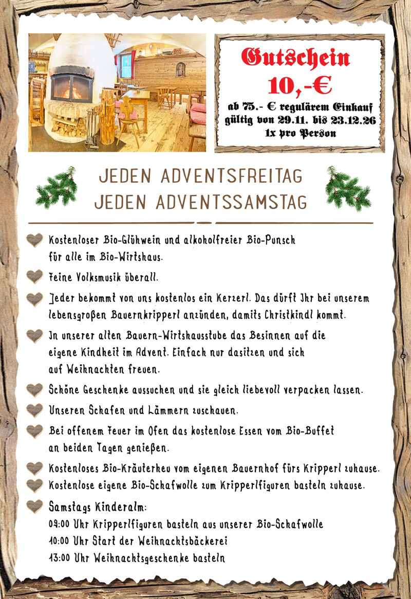 Adventsfreitag und -samstag