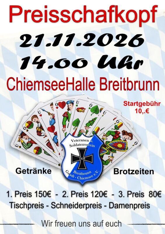 Preisschafkopfen in der ChiemseeHalle