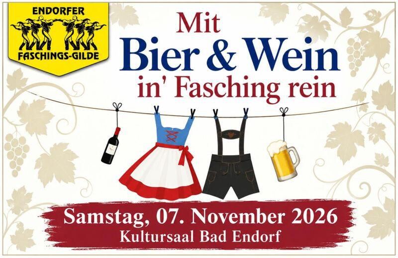 AUSVERKAUFT: Faschingsauftakt mit Bier- und Weinfest