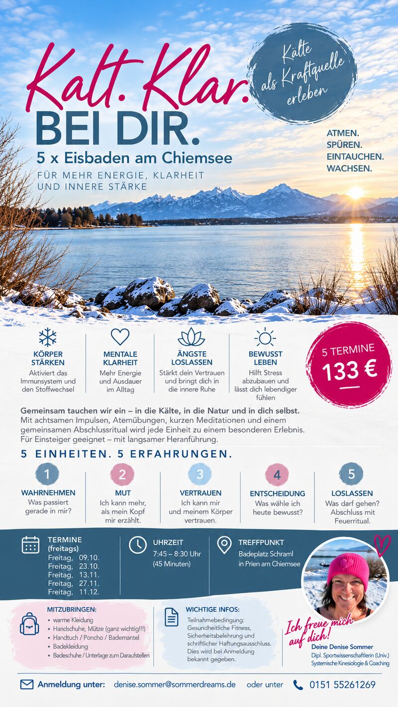 Kalt. Klar. Bei Dir. 5x Eisbaden am Chiemsee