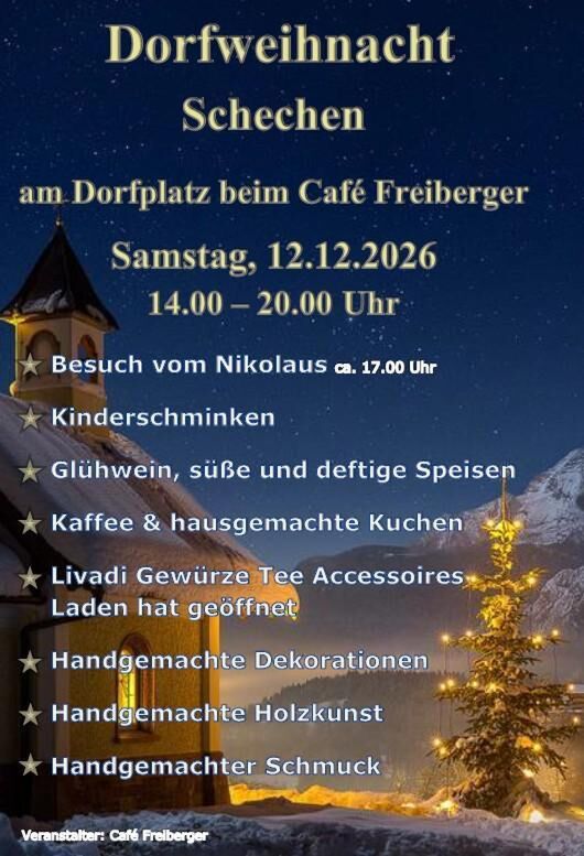 Dorfweihnacht mit Nikolaus am Dorfplatz in Schechen