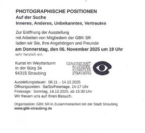 Photographische Positionen - Auf der Suche - Inneres, Anderes, Unbekanntes, Vertrautes
