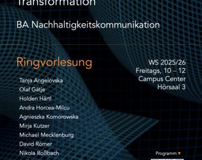 Vorlesung: Geistes- und kulturwissenschaftliche Grundlagen der nachhaltigen Transformati