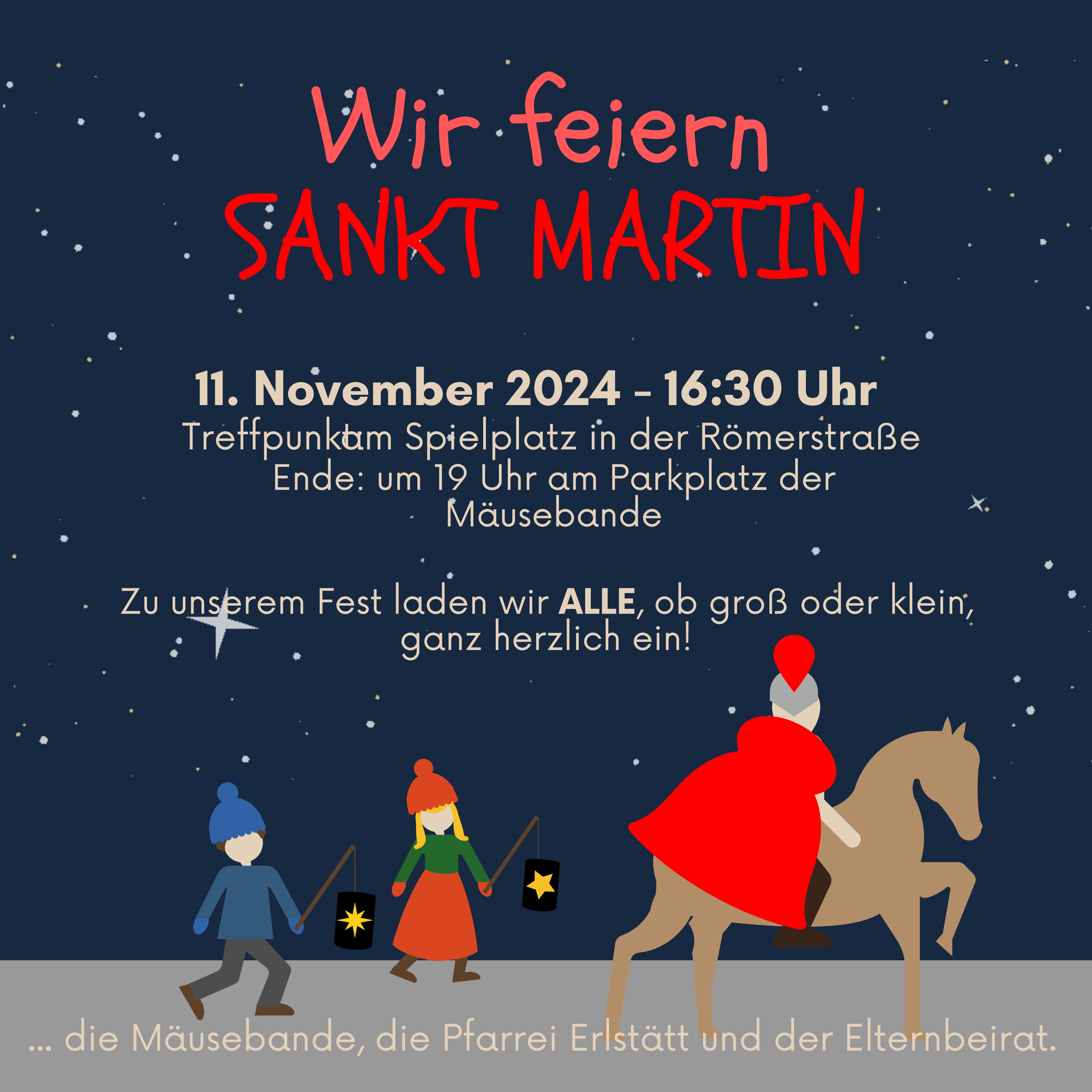 Kindergarten Mäusebande, Pfarrei Erlstätt und Elternbeirat: Sankt Martin