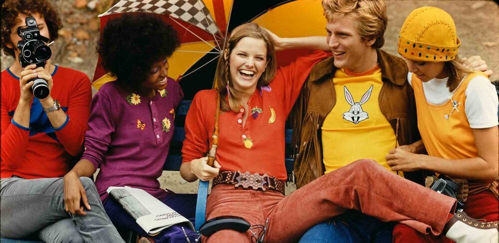 Rico Puhlmann, T-Shirts aus Baumwollstrick von Elaine Post Ltd. und Knitquake, 1971, Farbdiapositiv