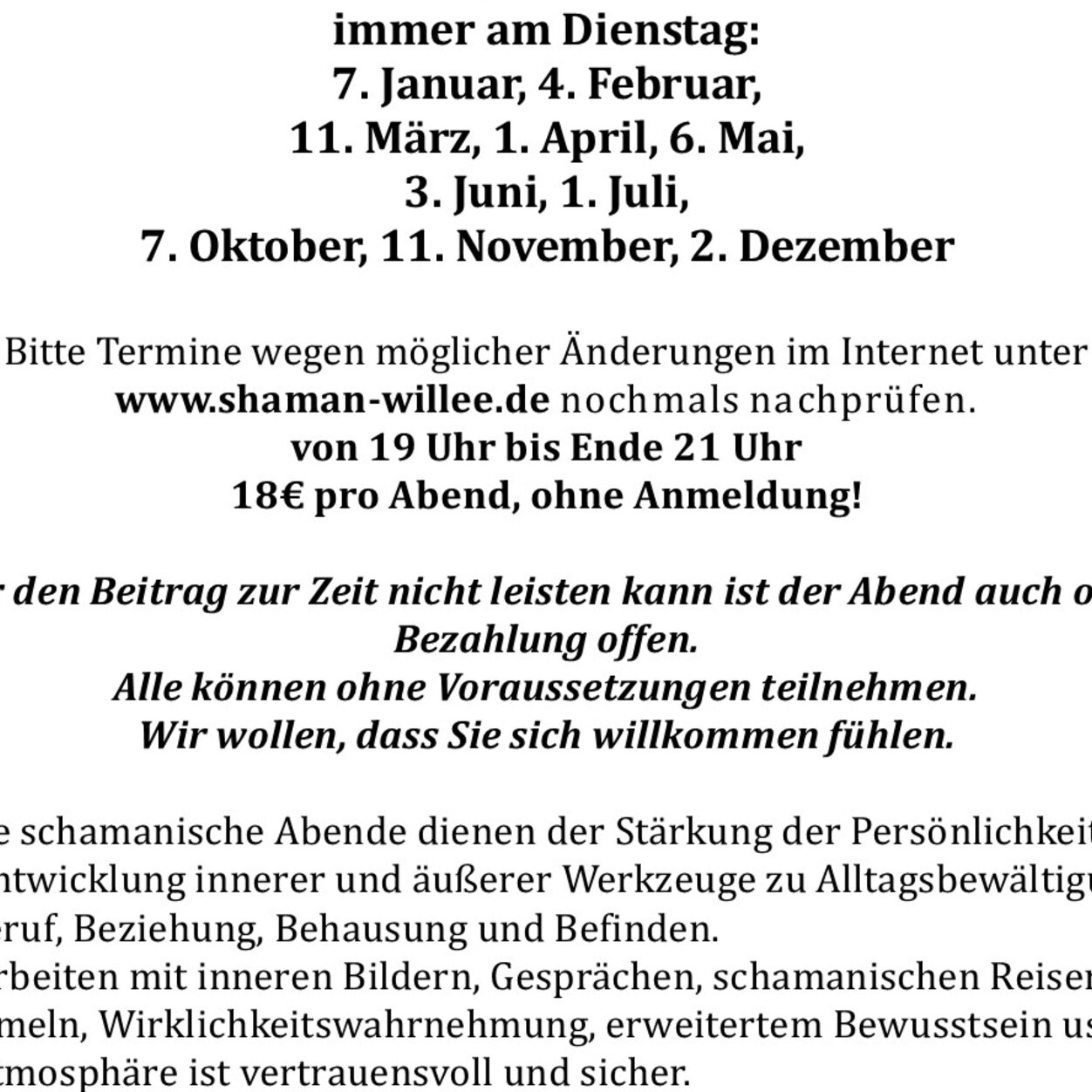 Offener schamanischer Abend