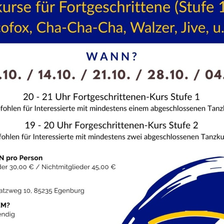Tanzkurs für Fortgeschrittene beim VfL Egenburg 