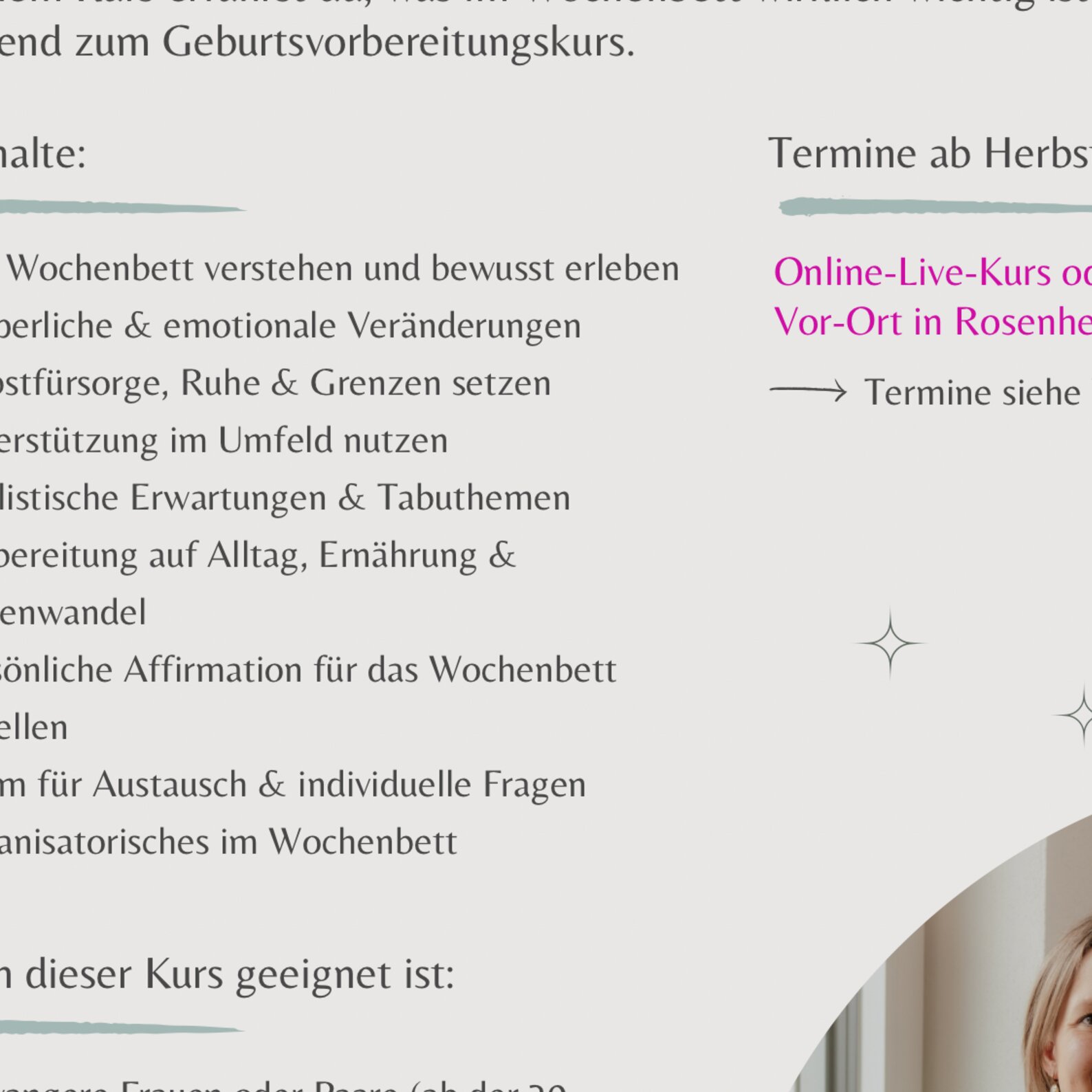 Gut vorbereitet auf‘s Wochenbett