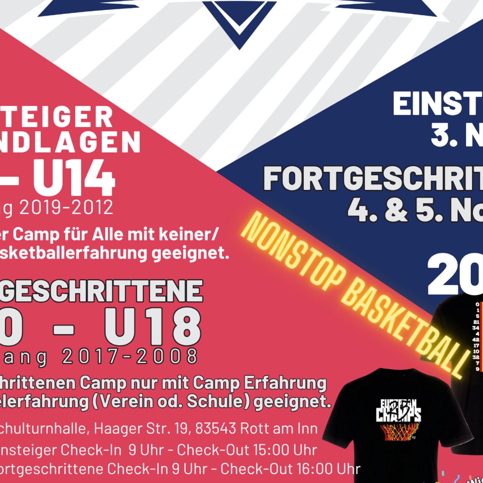 Basketball Herbstcamp für Fortgeschrittene u10 bis u18 Jahrgang 2017-2008