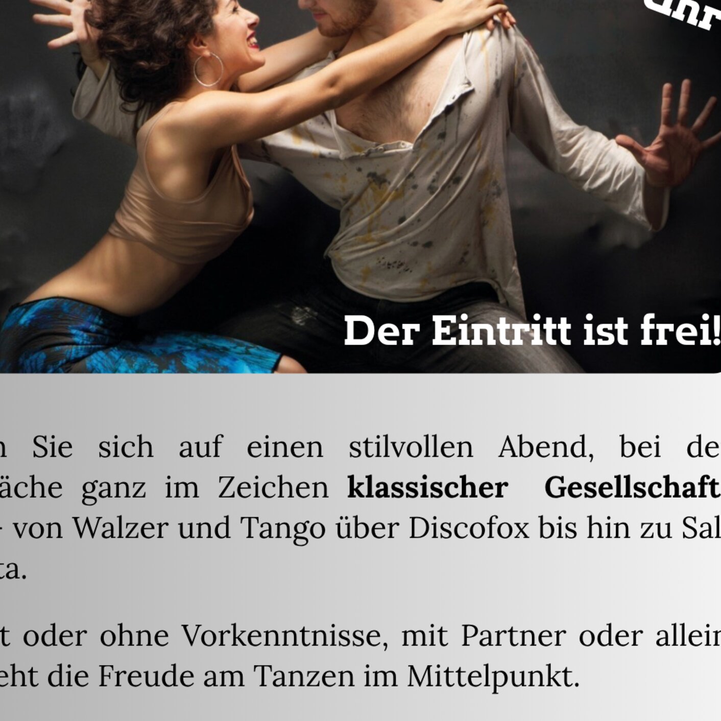 Tanzabend mit Tanzkurs