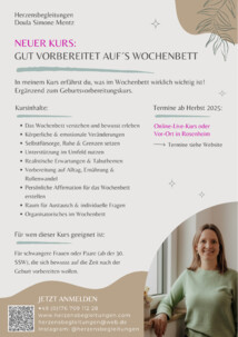 Kurs: Gut vorbereitet auf‘s Wochenbett